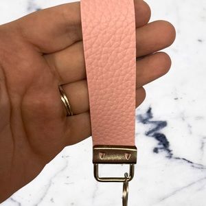 Handmade Pink And Sparkly Pink Faux Leather Keychain